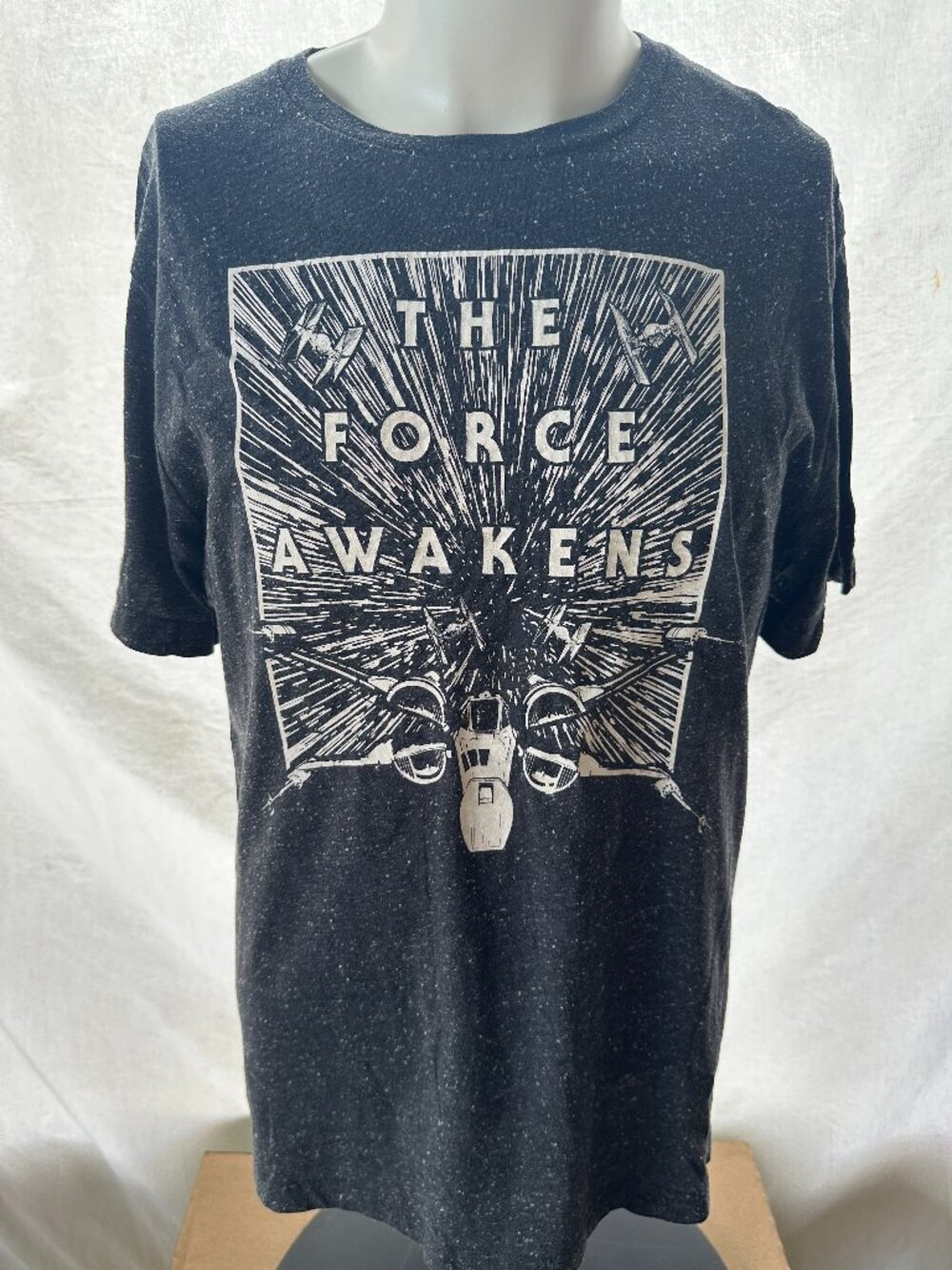 Star Wars The Force Awakens X-wing Starfighter Men's Black Gray Shirt Large
